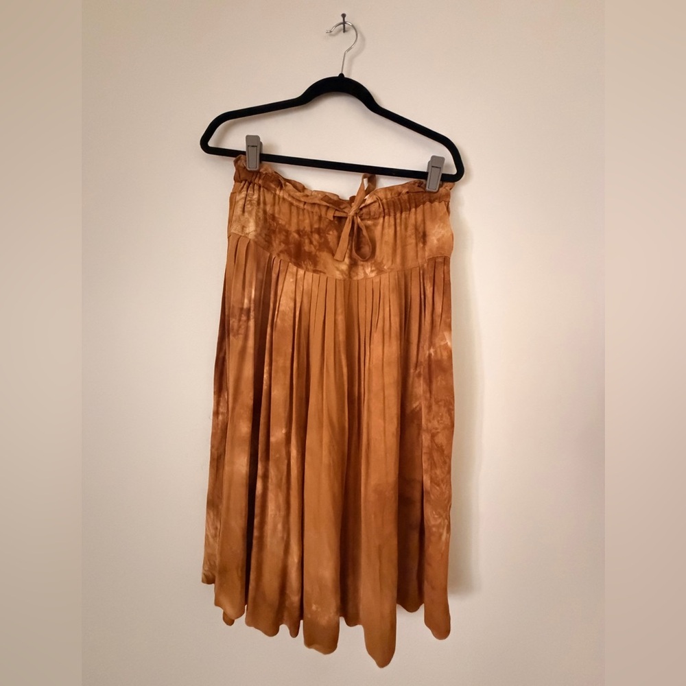 Madewell tie-front paper bag midi skirt in tie dye size M